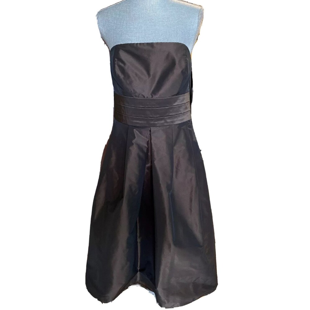 Ann Taylor Satin Strapless Dress Brown Size 8 L296